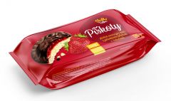 Piškoty s jahodovou příchutí v čokoládě 135g Sladká tečka