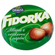 Fidorka Mléčná s oříškovou náplní 30g zelená 