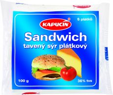 Sandwich tavený plátkový sýr 100g Kapucín