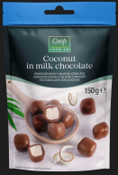 Kokosové kostky v mléčné čokoládě 150g COOP Premium