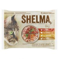 Shelma kapsička kočka 4 druhy mas 4x85g