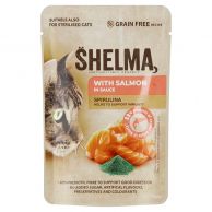 Shelma kapsička kočka losos/spirulina 85g