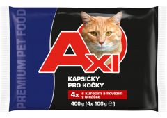 Cat Food Hovězí  kuřecí v om. 4x85g kps pro kočky COOP Premium