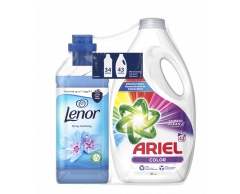 Ariel prací gel Color+Lenor aviváž Spring duopack